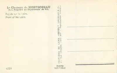 Zamek Montsoreau — Front na Loarę — Wydawnictwo Estel — Rewers