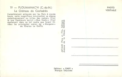 PLOUMANAC'H (C.-du-N.) — Zamek Costaéres — Wydawnictwo GABY — Rewers