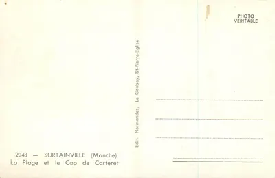 A Praia e o Cabo de Carteret — Surtainville (Manche) — Edit. Normandies, Le Goubey, St-Pierre-Eglise — Verso