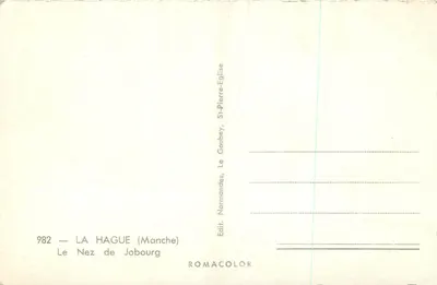 O Nariz de Jobourg — A Haja (Mancha) — Edit. Normandes, Le Goubey, St-Pierre-Eglise — Verso