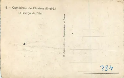Catedral de Chartres (E-et-L.) — La Virgen del Pilar — M. Aude, editor, Rambouillet — Reverso