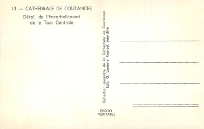 Katedra w Coutances — Szczegół wyżłobienia wieży centralnej — kolekcja G. Lemesle — Rewers