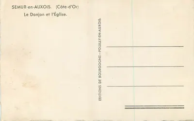 Semur-en-Auxois — Wieża i Kościół — Wydawnictwo Bourgogne — Rewers