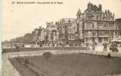 MALO-les-BAINS - Vista geral da Digue — 57 — Editor: Associação dos Artes Fotomecânicas, Strasbourg