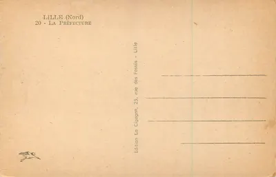 Lille (Nord) — A Prefeitura — Edição La Cigogne — Verso