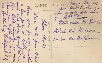 LILLE - Katedra Sakrę Serca — L.P. 34, wydawca Lucien Pollet — Rewers