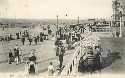 Malo-les-Bains — A Terrasse do Casino e a Digue — LL. — N° 185