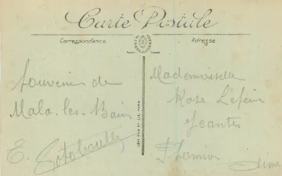 Malo-les-Bains — A Terrasse do Casino e a Digue — LL. — N° 185 — Verso