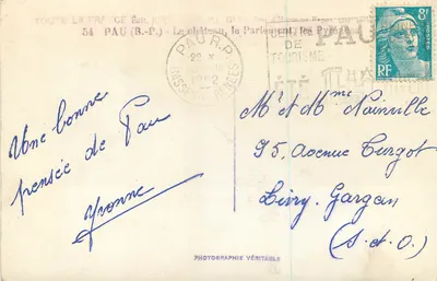 Pau — Il castello, il Parlamento, le Pirinei — YOUTE LA FRANCE, edito da JOUVÉ, n° 54 — Verso