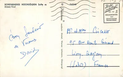 Schiparadies Hochsölden 2090 m — Ötztal/Tirol — wydawca Werner Lohmann, Oberburg — Rewers