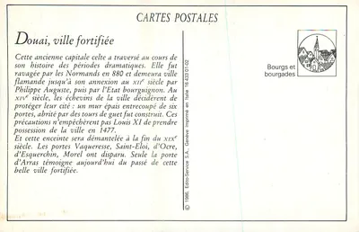 Douai — Porta de Arras — Edição D.W. n°21 — Verso