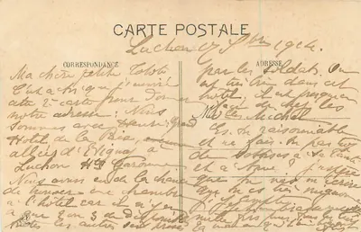 Cachoeira da Pique e Fundo de Venasque — Luchon — Fotografia Langouche Frères, 1900 — Verso