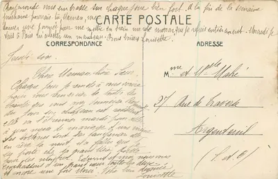 Bilhete postal antigo Colombes Rue Taillade — Verso