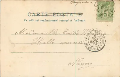 Lunéville — Pátio do Castelo e Estátua de Lasalle — G. S., Sch. XM 148 — Verso