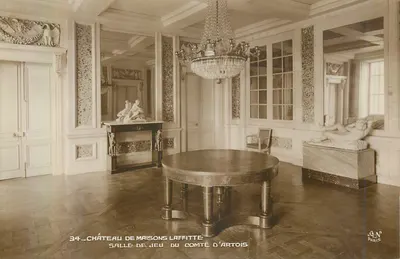 Castelo de Maisons-Laffitte — Sala de jogo do conde d'Artois — editor J.A.N. Paris