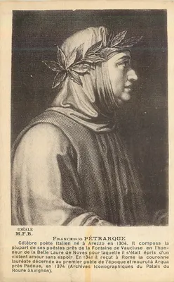 Francesco Pétrarque — Poeta italiano nascido em Arezzo em 1304 — Edição Artística IDEALE M.F. Beau Avignon