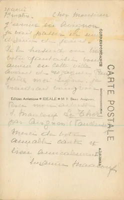 Francesco Pétrarque — Poeta italiano nascido em Arezzo em 1304 — Edição Artística IDEALE M.F. Beau Avignon — Verso