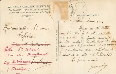 Pic do Bura (2150 m) — Conflito da Garonne e da Pique — Andrérieux-Martin, Cierp — Verso