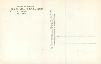 Chaumont — Zamek Loary — Éditions d'Art Raymon — Rewers