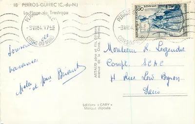 La Plage de Trestraqu - Perros-Guirec (Côtes-du-Nord) — wydawca SABY — Rewers