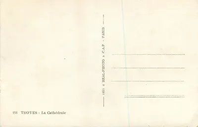 Troyes - Katedra — wydawca REAL-PHOTO, nr 166 — Rewers