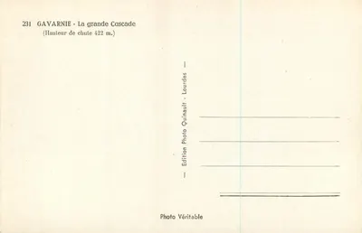 Gavarnie — De Grote Waterval — Foto-Editie Quinault - Lourdes — Achterkant