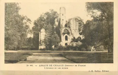 Abadia de Chaalis — A Avenida e as ruínas — J.-E. Bulloz, Editor