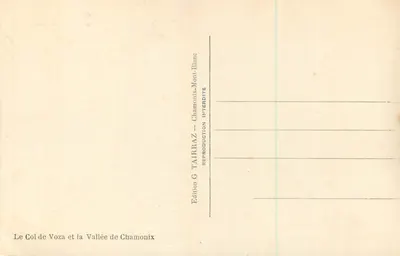 Przełęcz Voza i Dolina Chamonix — G. Tairraz — Rewers