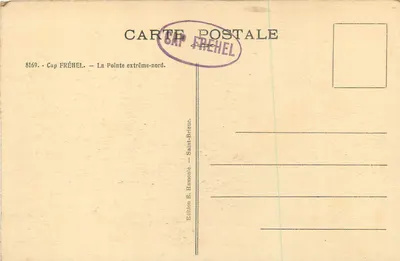 Cabo Fréhel — La punta extremo norte — Edición E. Hamonie, Saint-Brieuc — Reverso