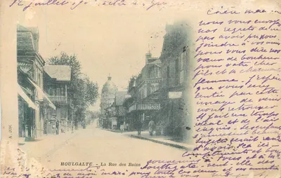 Bilhete postal antigo Houlgate la Rue des Bains