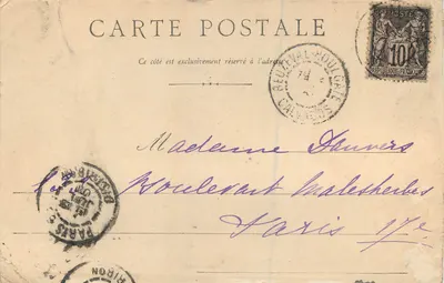 Bilhete postal antigo Houlgate la Rue des Bains — Verso