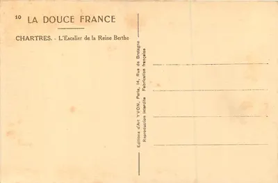 Chartres — Schody Królowej Berthy — Wydawnictwo Sztuki YVON — Rewers