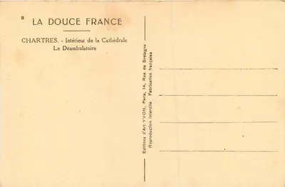 Chartres — Interior da Catedral, O Déambulatório — Éditions d'Art YVON — Verso