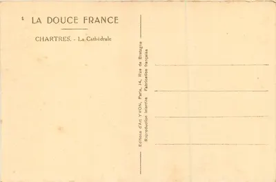 Chartres - A Catedral — Editora: La Douce France — Verso