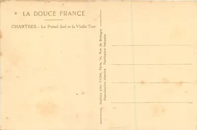 Chartres — O Portal Sul e a Torre Velha — Edições La Douce France — Verso