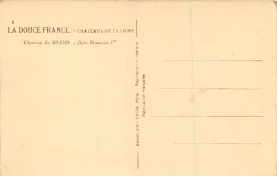 Castelo de Blois — Ala de Francisco I — Edição de Arte YVON — Verso