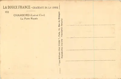 Chambord — La Porte Royale — Éditions d'Art Yvon — Rewers