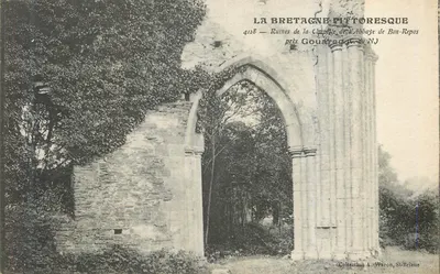 Ruínas da Capela da Abadia de Bon-Repos — Gouarec (Côte-d'Armor) — Coleção A. Waron, St-Brieuc