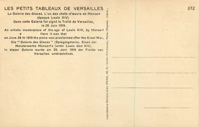 Galerie des Glaces — Versailles — Publisher MONA, n° 372 — Back