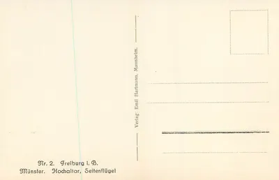 Münster. Wysoki ołtarz, boczne skrzydła — Emil Hartmann, Mannheim, nr 2 — Rewers