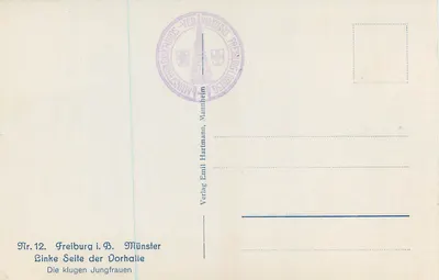 Freiburg i. B. — Münster — Strona południowa wejścia — Wydawnictwo Emil Hartmann, Mannheim — Rewers