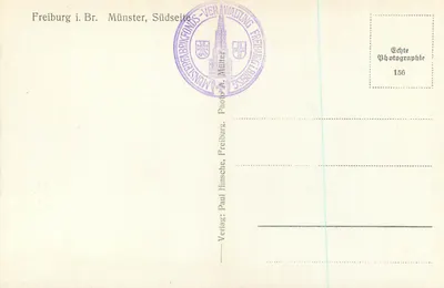 Freiburg i. Br. Münster, południowa strona — Foto A. Müller, seria 156 — Rewers