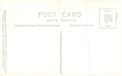 Detalhes esculpidos de colunas — editor F. & E. P. MELTON, Lincoln, Inglaterra — n° 268 — Verso