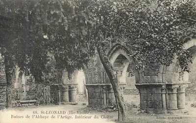 Ruínas da Abadia de l'Artige — Interior do Claustro — Édit. Saunier, n°68