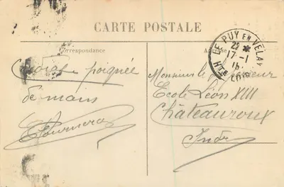 Estátua de N.-D. da França — Le Puy-en-Velay — editada por Margerit Brénon — Verso