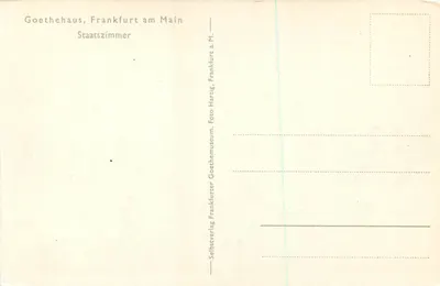 Sala de Estado do Goethehaus — Frankfurt am Main — Selbstverlag Frankfurter Goethemuseum — Verso