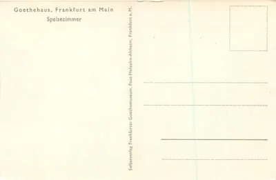 Goethehaus, Frankfurt am Main — Sala de jantar — Selbstverlag Frankfurter Goethehaus — Verso