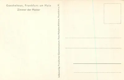 Pokój matki — Goethehaus, Frankfurt am Main — samowydawnictwo Goethemuseum — Rewers