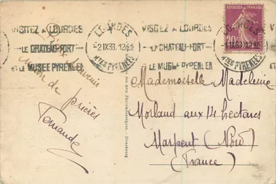 Lourdes - Grota — wydawca: Musée des Arts Photomécaniques, Strasbourg, nr 55 — Rewers