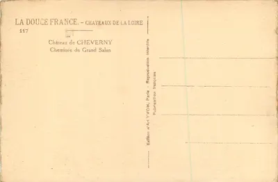 Castelo de Cheverny — Salão do Grande Salão — Edição de Arte YVON, Paris — Verso